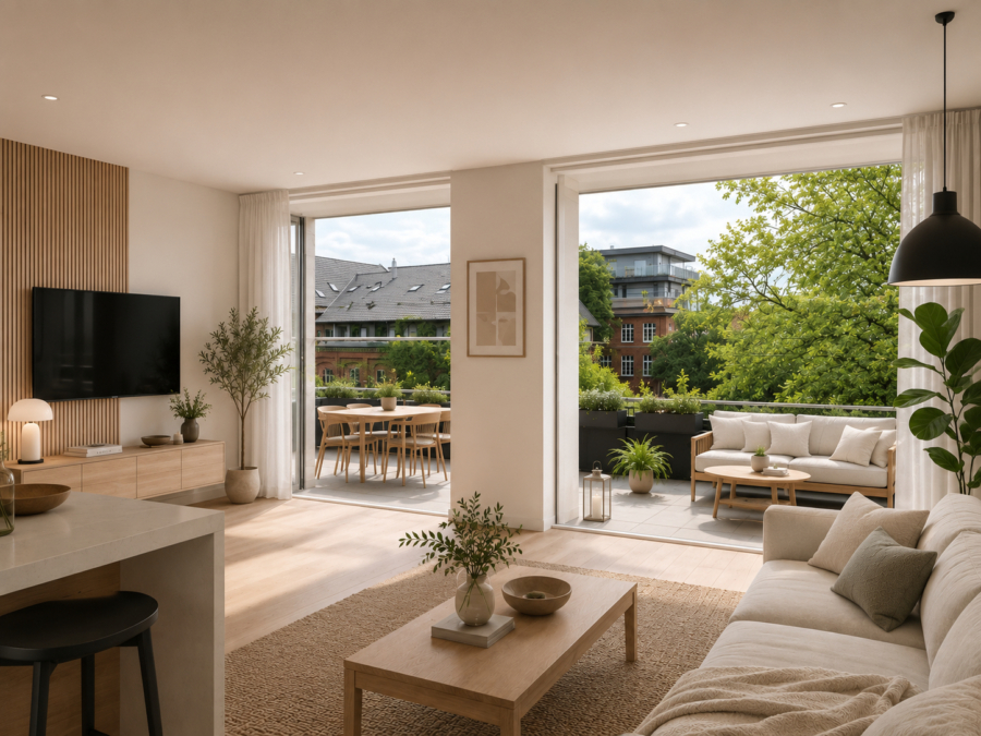 Steuersparmodell – HAVENCITY – Modernes Wohnen in unmittelbarer Nähe zum Südstrand - Whg. 20 - virtuell eingerichtet (45798)