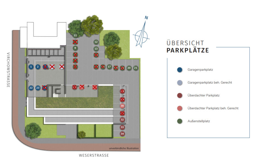 Steuersparmodell - Kapitalanleger aufgepasst! HAVENCITY - Modernes Wohnen in unmittelbarer Nähe zum Südstrand - Parkplatz Übersicht aktuell (41678)