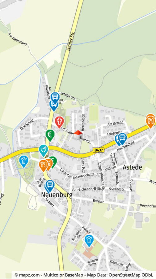 Wohnen am Urwald - 17 moderne Eigentumswohnungen in Neuenburg- kaufen oder mieten - Geolyzer Kartenausschnitt (34685)