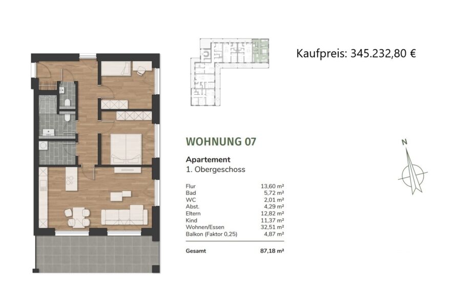Wohnen am Urwald - 17 moderne Eigentumswohnungen in Neuenburg- kaufen oder mieten - WE 7 (34679)