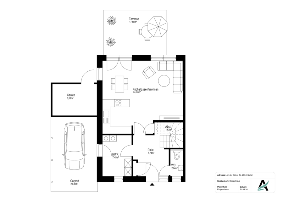 Neubau trifft Energieeffizienz: Moderne Doppelhaushälfte in Zetel - EG (48898)