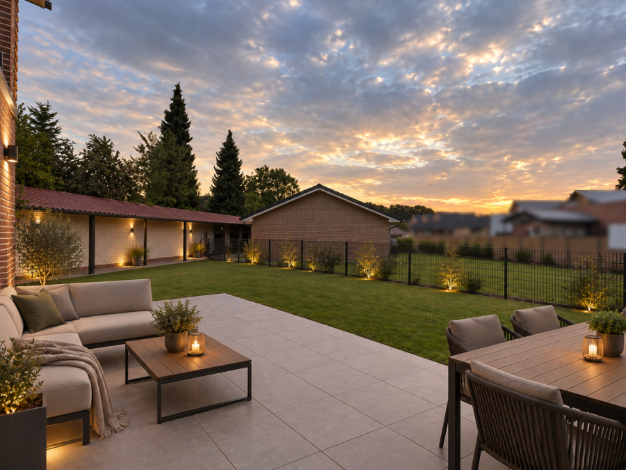 Neubau trifft Energieeffizienz: Moderne Doppelhaushälfte in Zetel - Terrasse - virtuell eingerichtet (48889)